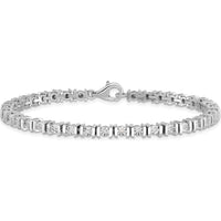 Sterling Silver Rhodium-Plated Tennis Bracelet with Diamonds - 0.50 Carat Total Diamond Weight by Lumare Gioia