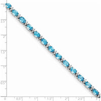 Sterling Silver Rhodium-Plated Tennis Bracelet with Swiss Blue and White Topaz - 10.71 Carat Total Gemstone Weight by 0