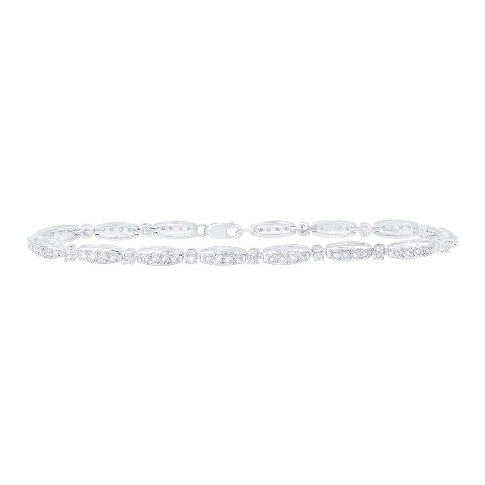 Sterling Silver Round Diamond 7-Inch Bracelet - 1/3 Carat Total Diamond Weight