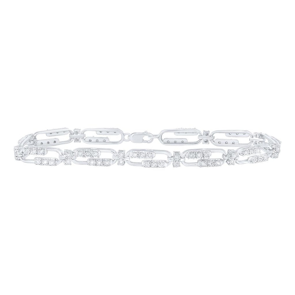 Sterling Silver Round Diamond 7-Inch Bracelet - 3/8 Carat Total Diamond Weight