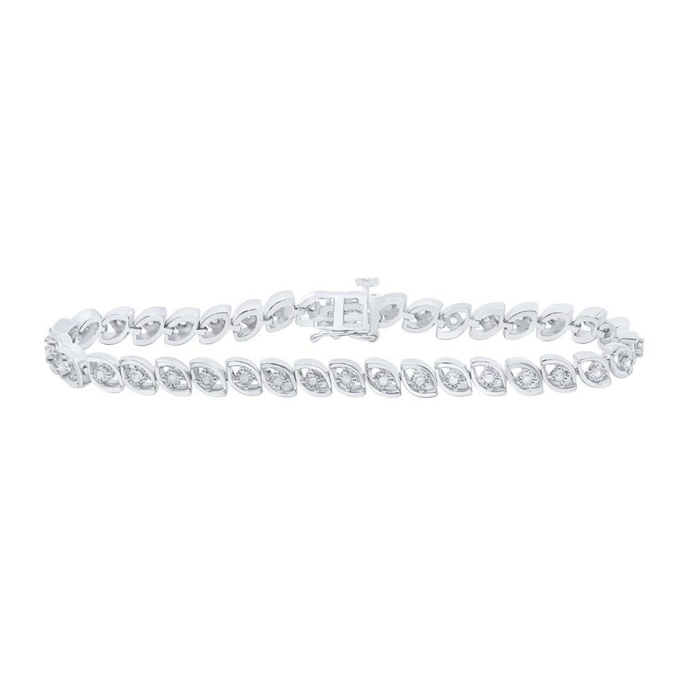 Sterling Silver Round Diamond Bracelet - 1/3 Carat Total Diamond Weight
