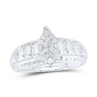 Sterling Silver Round Diamond Bridal Ring - 1/2 Carat Total Diamond Weight