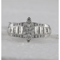 Sterling Silver Round Diamond Bridal Ring - 1/2 Carat Total Diamond Weight