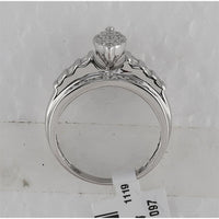 Sterling Silver Round Diamond Bridal Ring - 1/2 Carat Total Diamond Weight