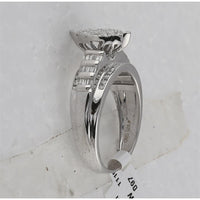 Sterling Silver Round Diamond Bridal Ring - 1/2 Carat Total Diamond Weight