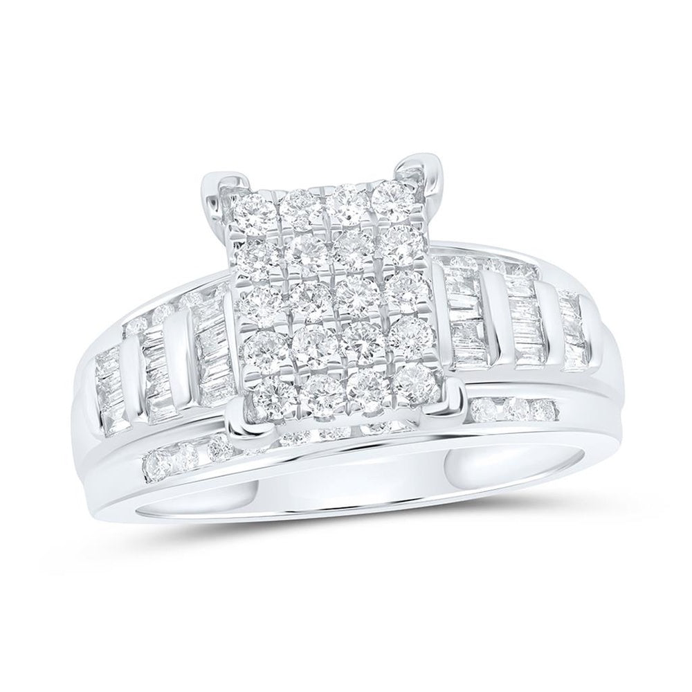 Sterling Silver Round Diamond Ring - 3/4 Carat Total Diamond Weight
