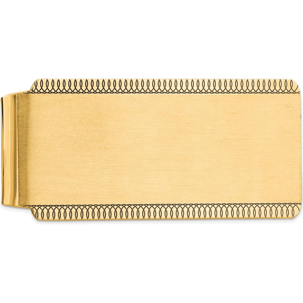 Sterling Silver Satin Gold-Plated Money Clip with Milgrain Detailing by Lumare Gioia