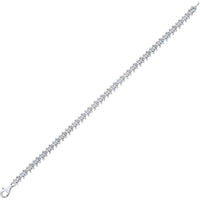Sterling Silver Tennis Bracelet with Illusion-Set Round Diamonds - 1/10 Carat Total Diamond Weight