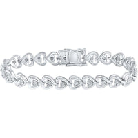 Sterling Silver Tennis Bracelet with Round Illusion-Set Diamonds - 1/2 Carat Total Weight