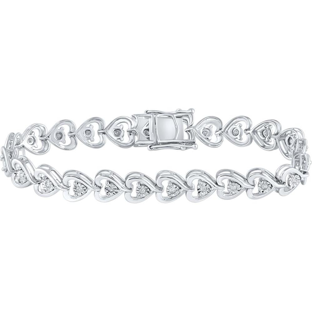 Sterling Silver Tennis Bracelet with Round Illusion-Set Diamonds - 1/2 Carat Total Weight