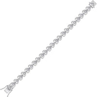Sterling Silver Tennis Bracelet with Round Illusion-Set Diamonds - 1/2 Carat Total Weight