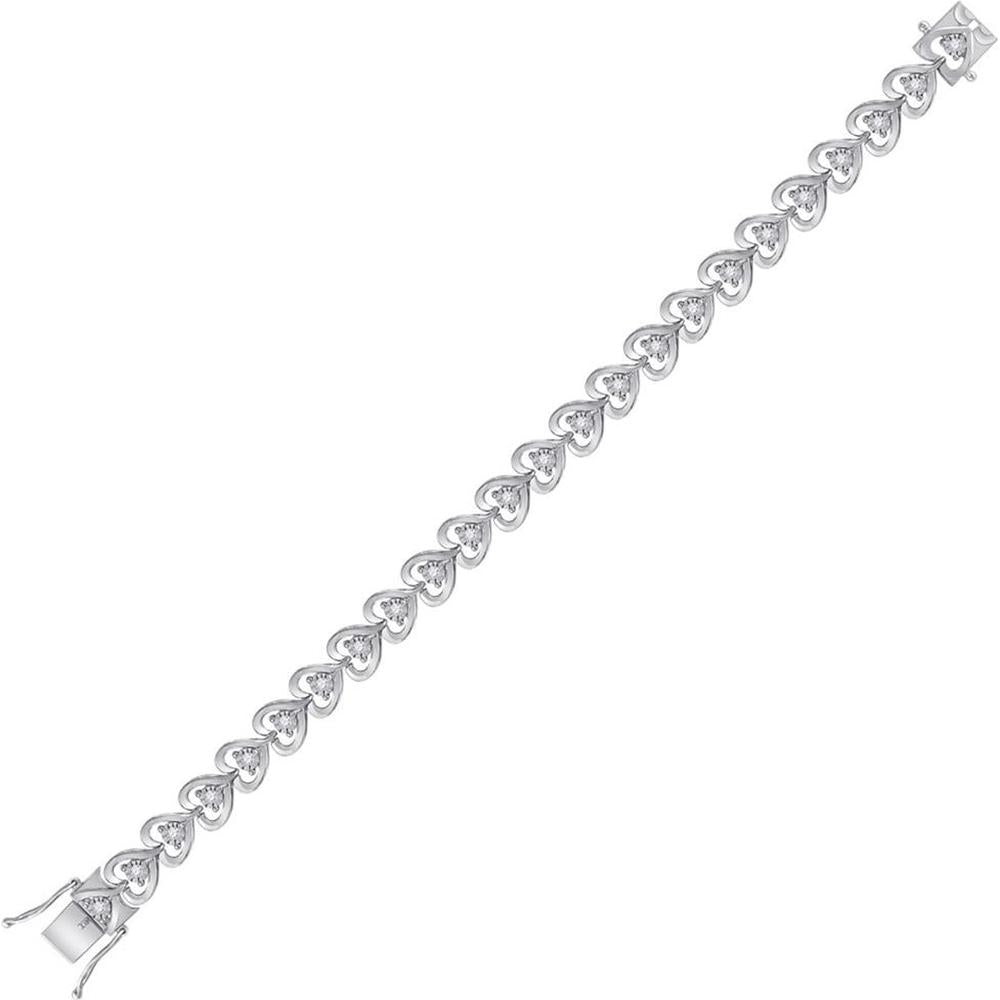 Sterling Silver Tennis Bracelet with Round Illusion-Set Diamonds - 1/2 Carat Total Weight