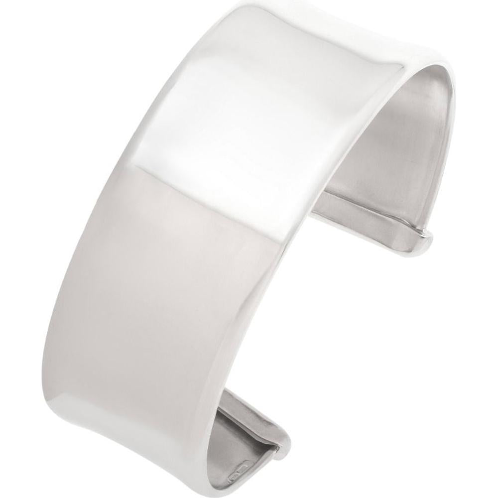 美品！Silver Wide Cuff Bangleブレスレット Sterling Silver Wide Sculpted Cuff Bangle - Polished Finish