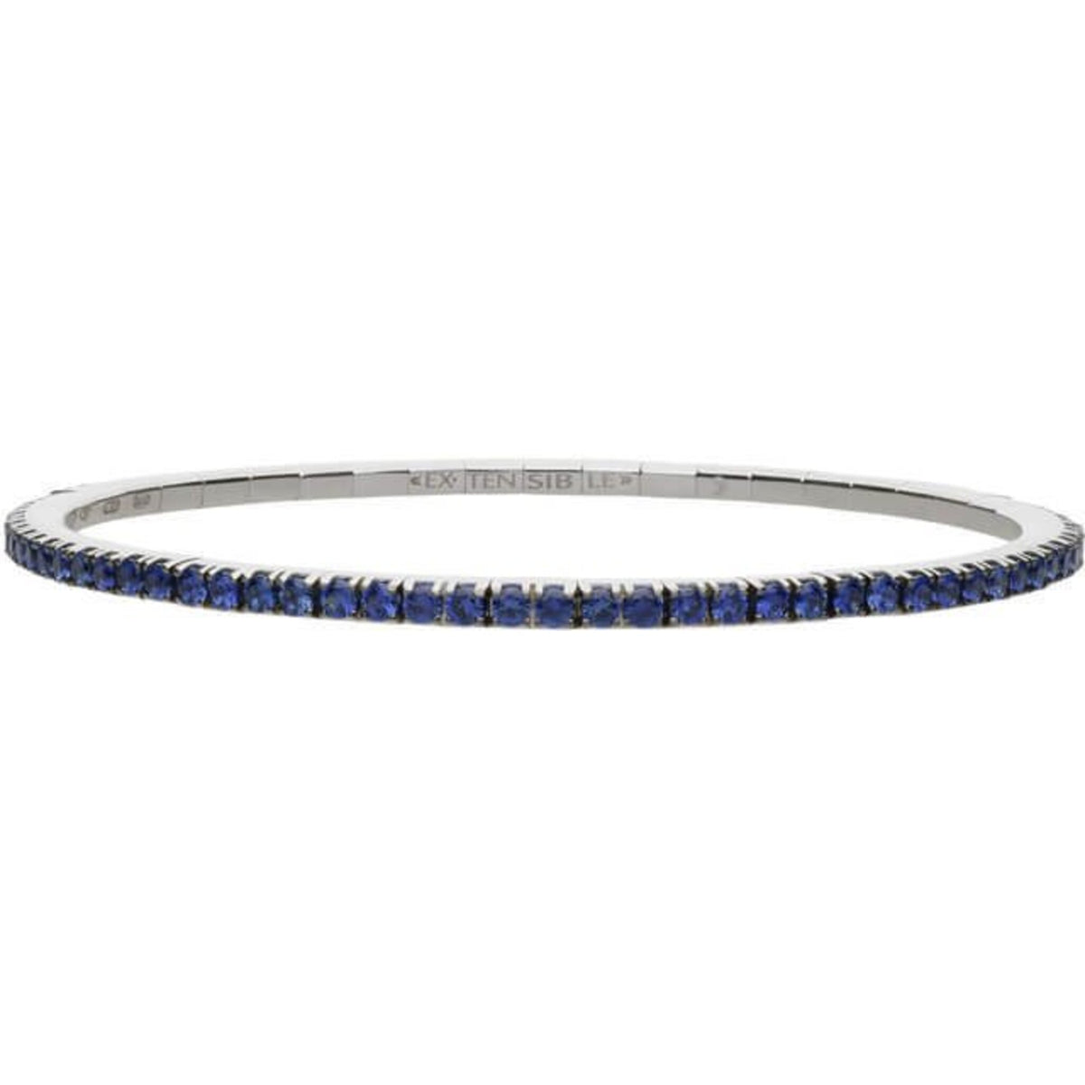 Extensible Blue Sapphire Stretch Tennis Bracelet