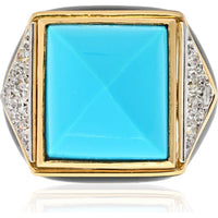 Sumptuous David Webb Turquoise and Diamond Statement Ring