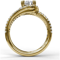 Swirl Halo Split Band Diamond Engagement Ring Setting by Fana - 0.46 Carat Total Diamond Weight