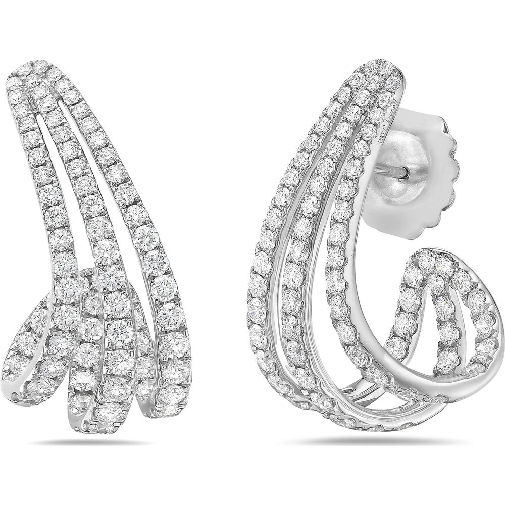 Swoop Diamond Birdcage Earrings in 18K White Gold by Charles Krypell