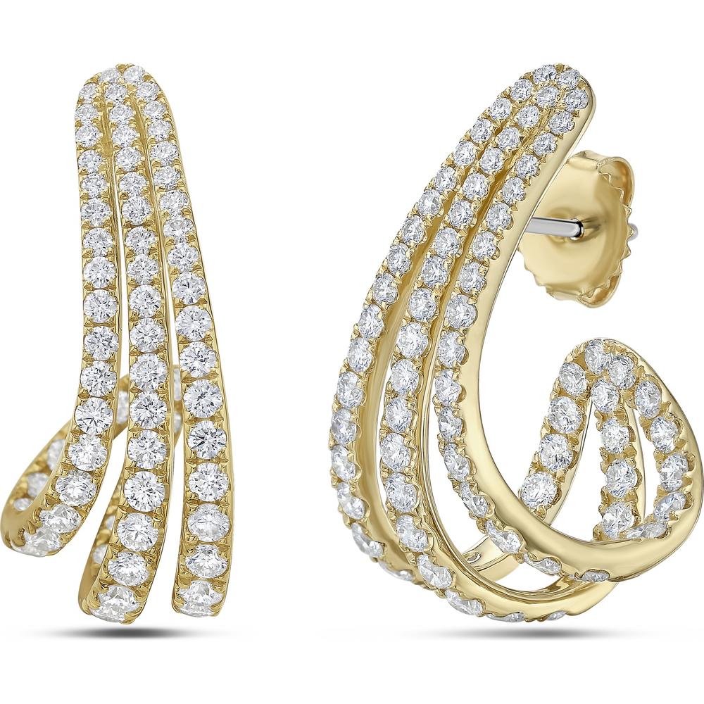 Swoop Diamond Birdcage Earrings in 18K Yellow Gold by Charles Krypell