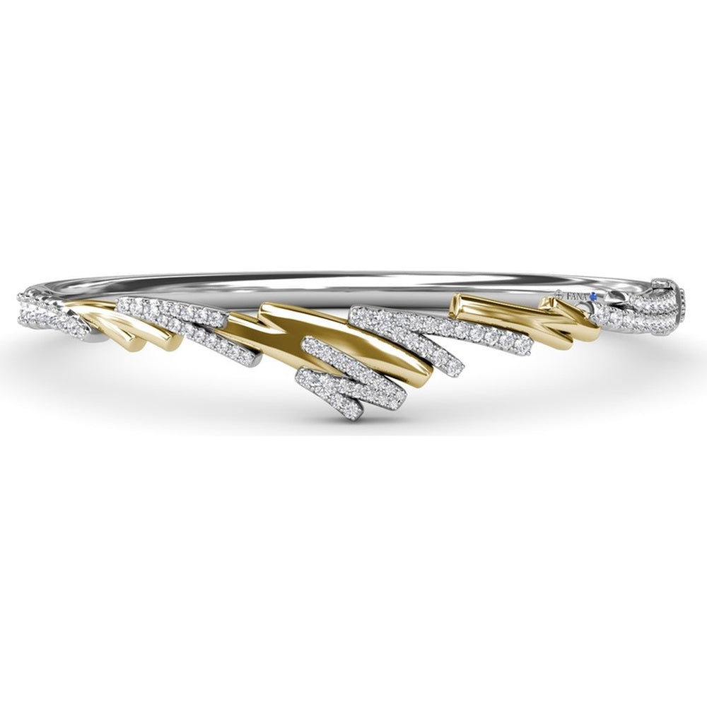Sylk Bangle with Pavé Set Round Diamonds by Fana - 1.27 Carat Total Diamond Weight