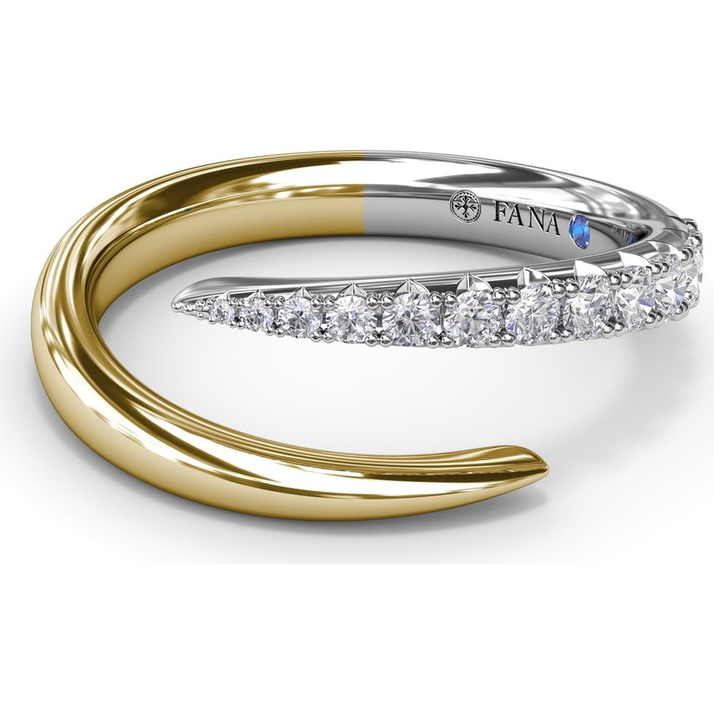 Sylk Bypass Ring with Pavé Set Round Diamonds by Fana - 0.27 Carat Total Diamond Weight