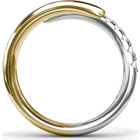 Sylk Bypass Ring with Pavé Set Round Diamonds by Fana - 0.27 Carat Total Diamond Weight