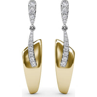 Sylk Drop Earrings with Pavé Set Round Diamonds by Fana - 0.31 Carat Total Diamond Weight