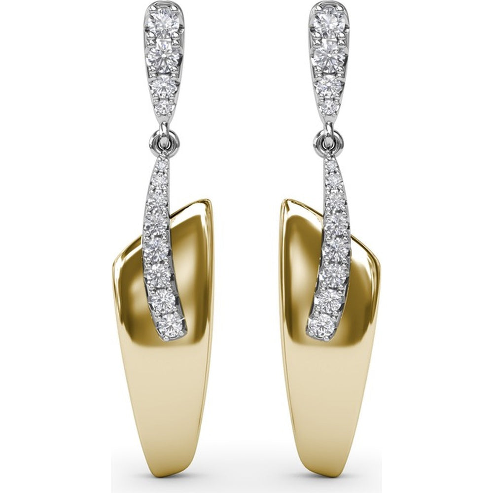 Sylk Drop Earrings with Pavé Set Round Diamonds by Fana - 0.31 Carat Total Diamond Weight