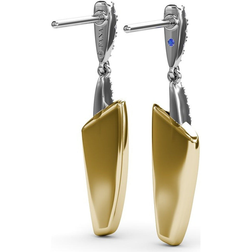 Sylk Drop Earrings with Pavé Set Round Diamonds by Fana - 0.31 Carat Total Diamond Weight