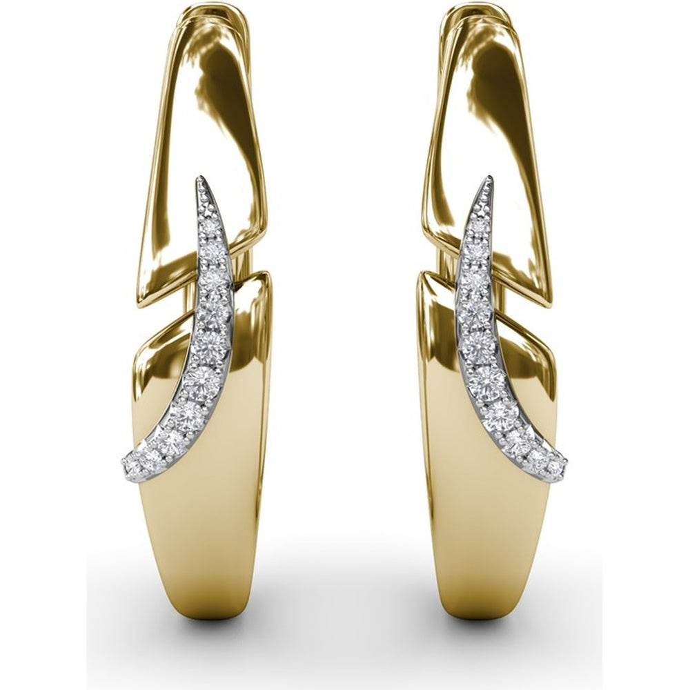 Sylk Hoop Earrings with Pavé Set Round Diamonds by Fana - 0.11 Carat Total Diamond Weight