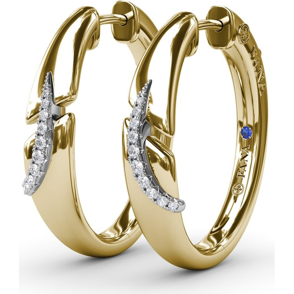 Sylk Hoop Earrings with Pavé Set Round Diamonds by Fana - 0.11 Carat Total Diamond Weight