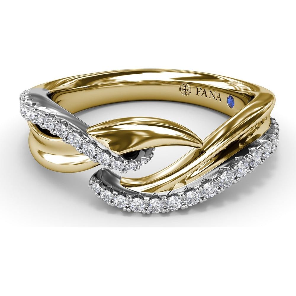 Sylk Intertwined Diamond Band with Pavé Set Round Diamonds by Fana - 0.26 Carat Total Diamond Weight
