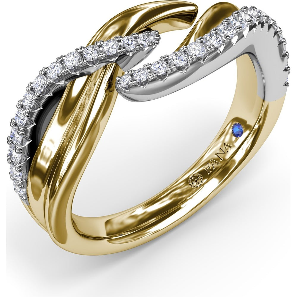 Sylk Intertwined Diamond Band with Pavé Set Round Diamonds by Fana - 0.26 Carat Total Diamond Weight