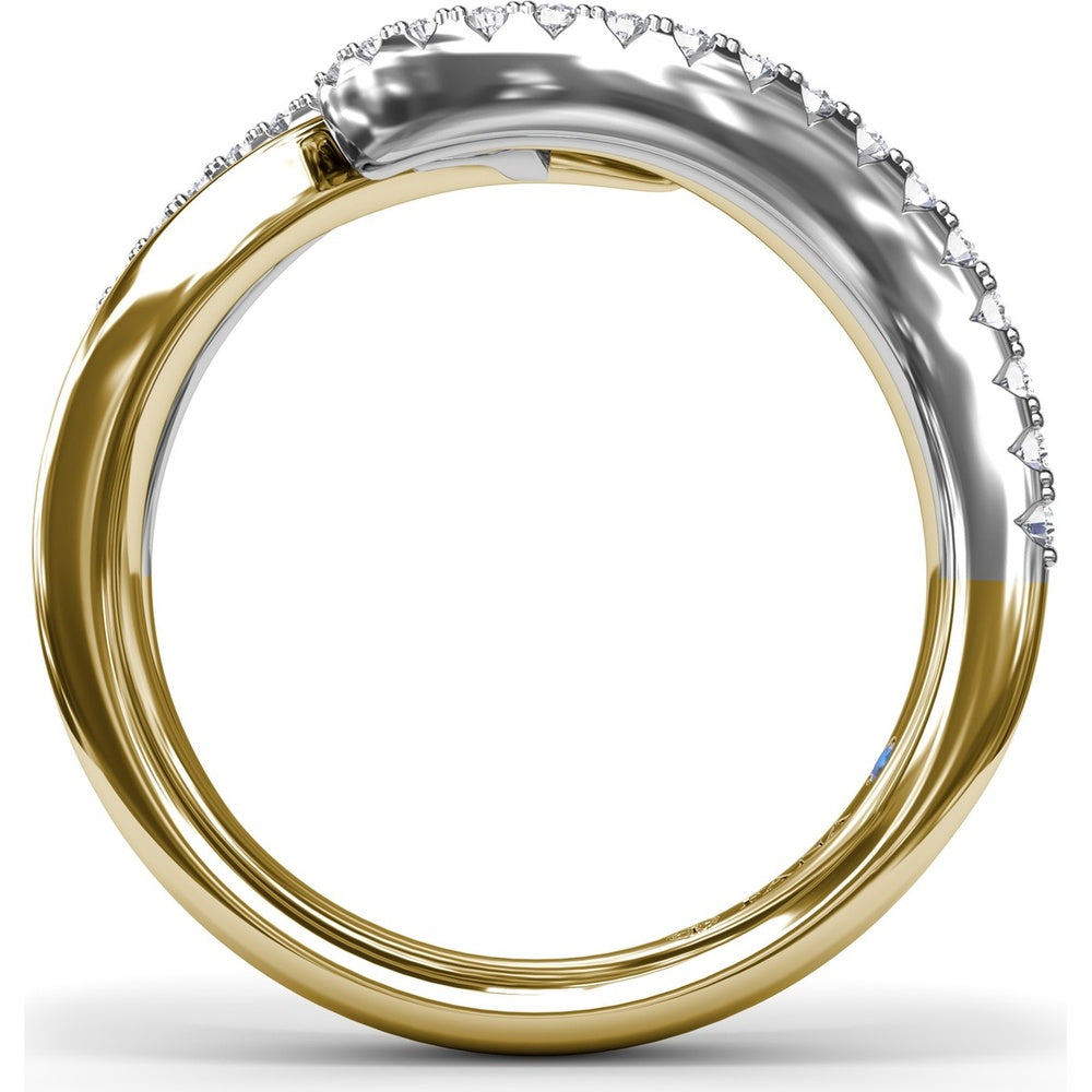 Sylk Intertwined Diamond Band with Pavé Set Round Diamonds by Fana - 0.26 Carat Total Diamond Weight