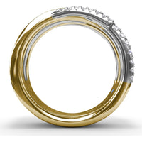 Sylk Multi-Layer Ring with Pavé Set Round Diamonds by Fana - 0.75 Carat Total Diamond Weight
