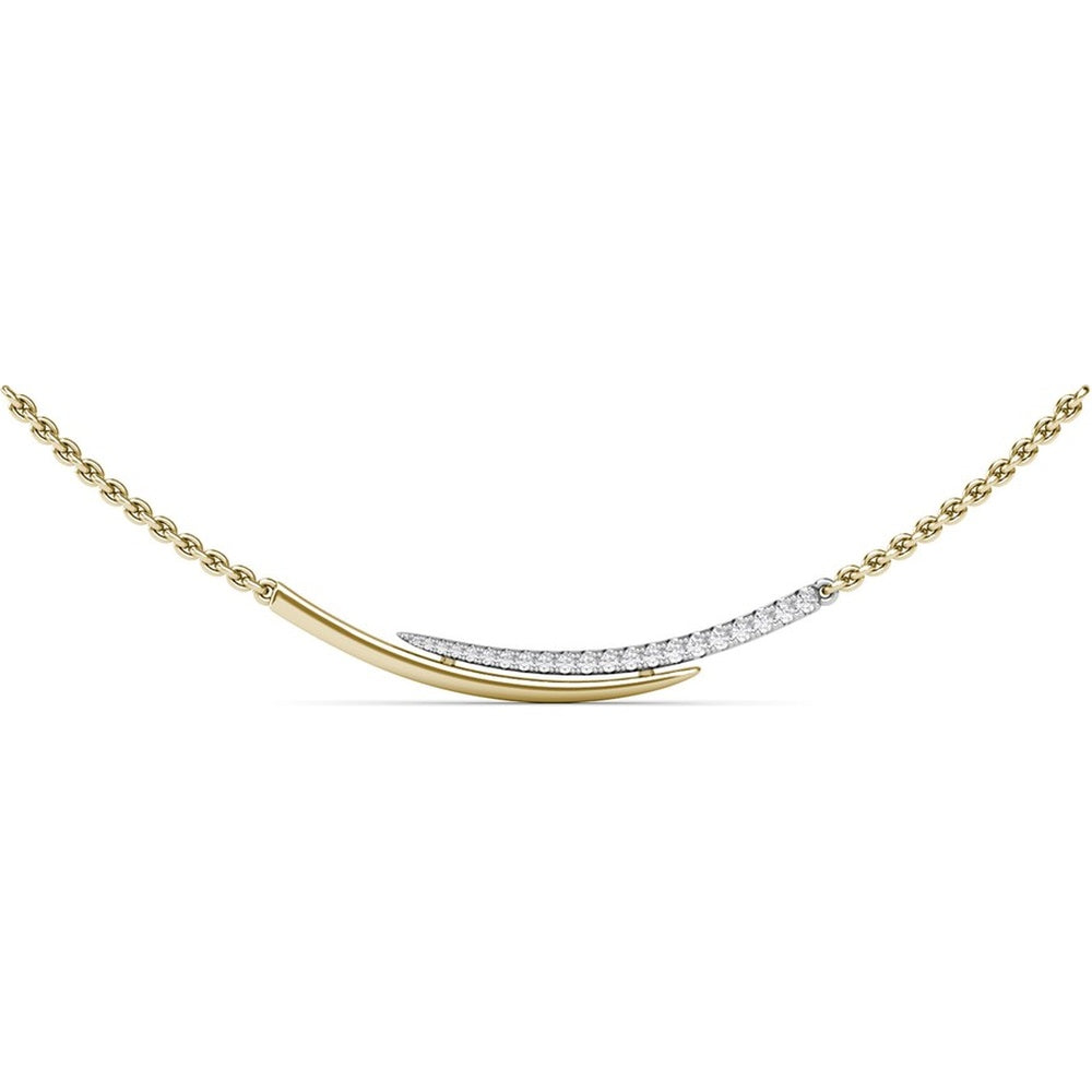 Sylk Necklace with Pavé-Set Round Diamond Accents by Fana - 0.26 Carat Total Diamond Weight