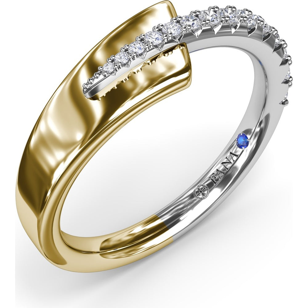 Sylk Openwork Band with Pavé Set Round Diamonds by Fana - 0.22 Carat Total Diamond Weight