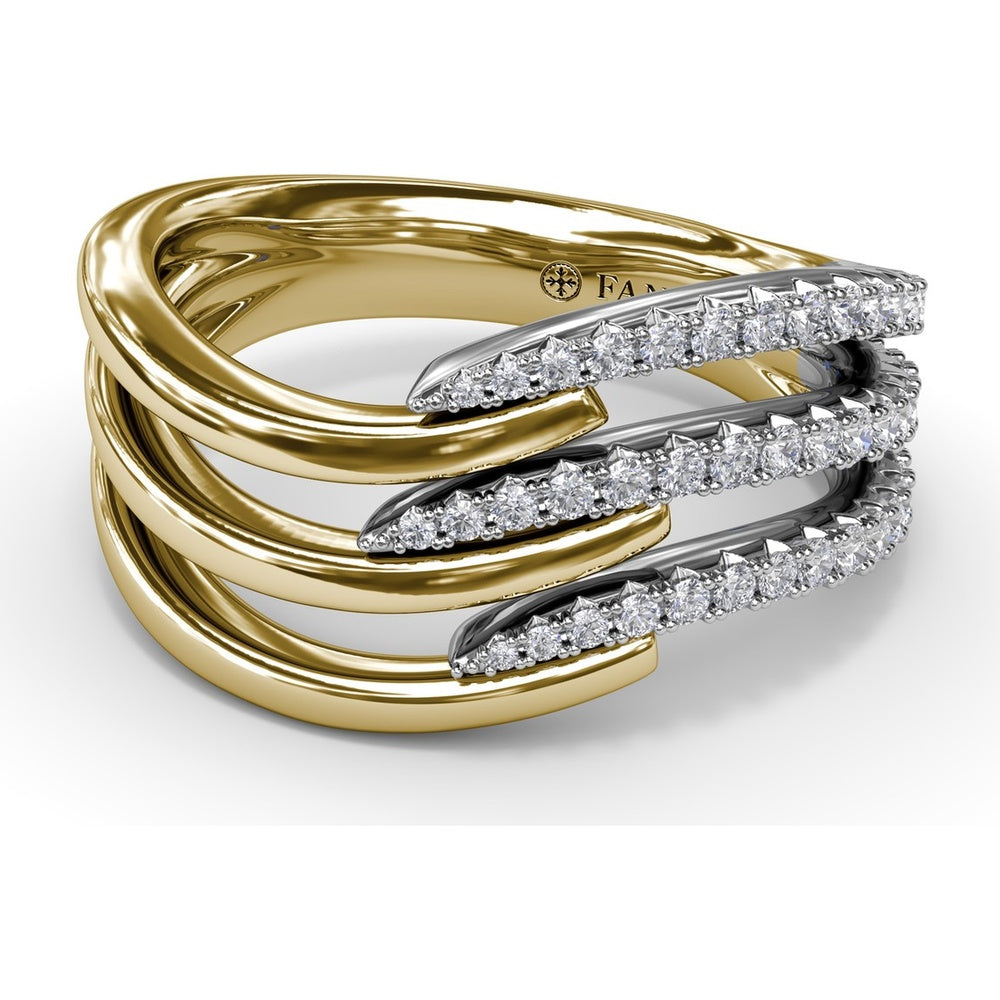 Sylk Openwork Band with Pavé Set Round Diamonds by Fana - 0.65 Carat Total Diamond Weight