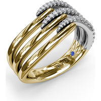 Sylk Openwork Band with Pavé Set Round Diamonds by Fana - 0.65 Carat Total Diamond Weight