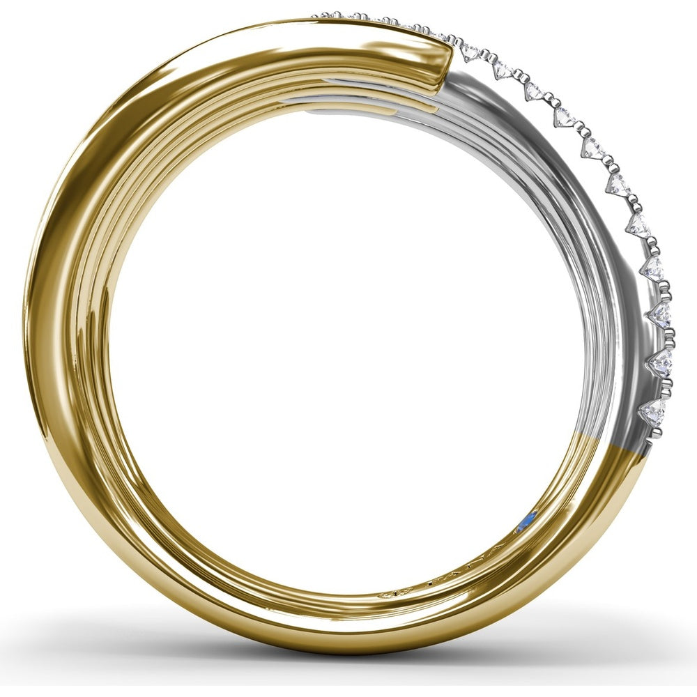 Sylk Openwork Band with Pavé Set Round Diamonds by Fana - 0.65 Carat Total Diamond Weight