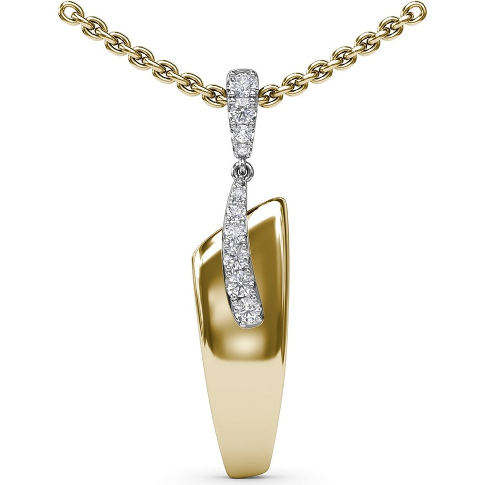 Sylk Pendant with Curved Pavé Diamond Detail by Fana - 0.28 Carat Total Diamond Weight