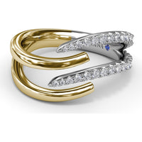 Sylk Split Shank Ring with Pavé Set Round Diamonds by Fana - 0.37 Carat Total Diamond Weight