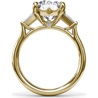 Tapered Baguette Diamond Engagement Ring Setting for 3 Carat Round Diamond by Fana - 0.15 Carat Total Diamond Weight
