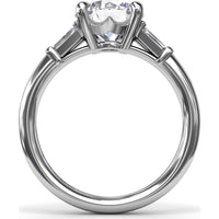 Tapered Baguette Diamond Engagement Ring Setting with 0.26 Carat Total Side Stone Weight by Fana