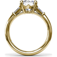 Tapered Baguette Diamond Engagement Ring Setting with 0.26 Carat Total Side Stone Weight by Fana