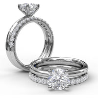 Tapered Band Solitaire Engagement Ring Setting with Round Center Stone by Fana