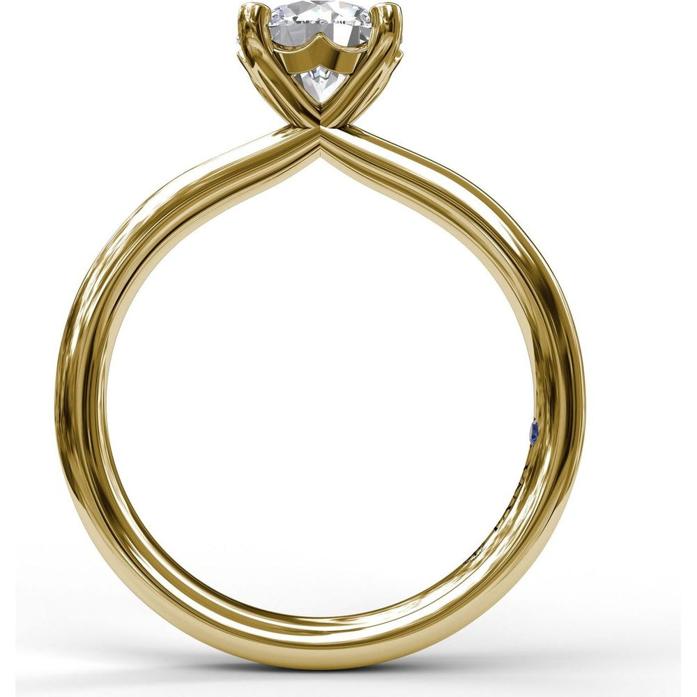 Tapered Band Solitaire Engagement Ring Setting with Round Center Stone by Fana