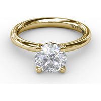 Tapered Band Solitaire Engagement Ring Setting with Round Center Stone by Fana