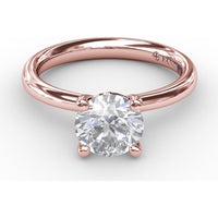Tapered Band Solitaire Engagement Ring Setting with Round Center Stone by Fana