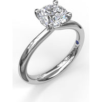 Tapered Band Solitaire Engagement Ring Setting with Round Center Stone by Fana