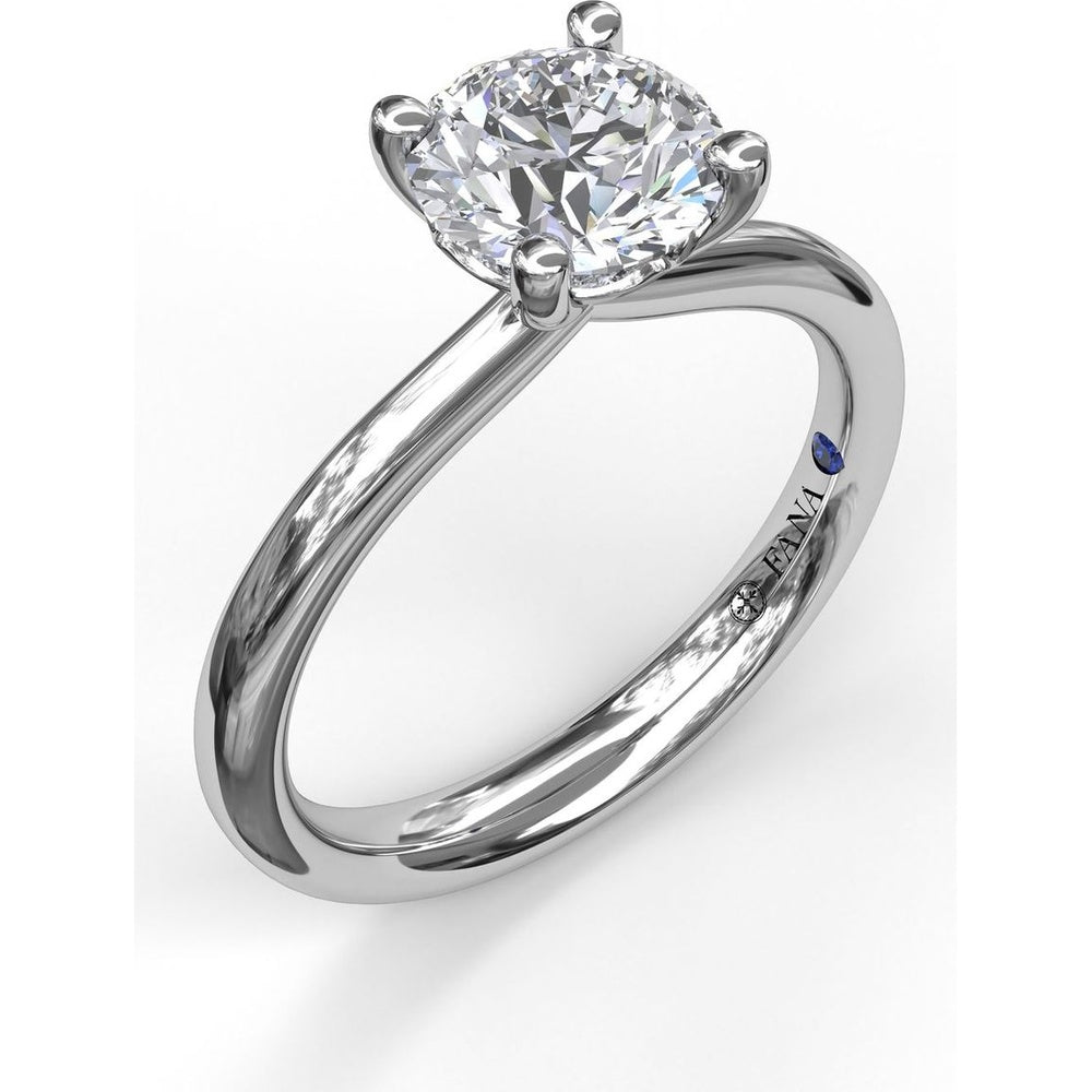 Tapered Band Solitaire Engagement Ring Setting with Round Center Stone by Fana